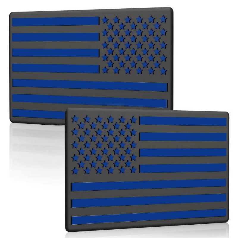 3D All-Black American Flag Emblem Decal