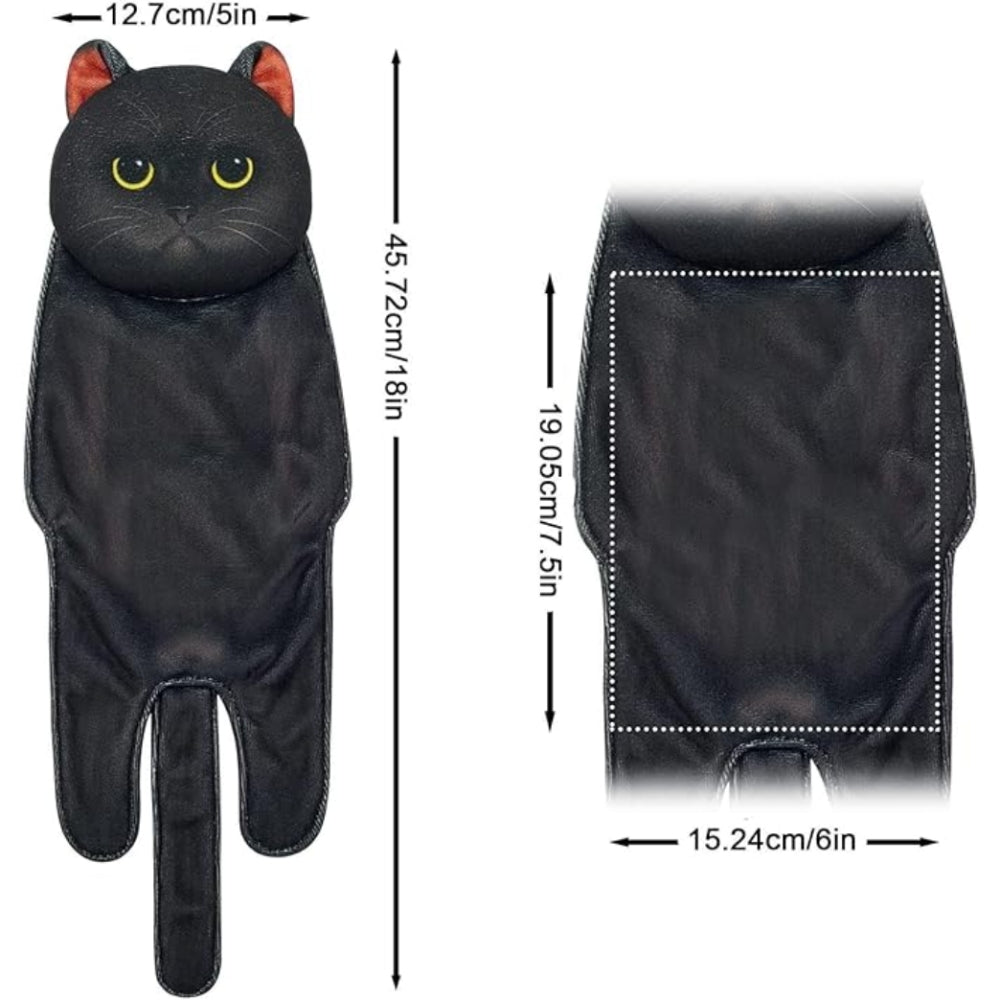 Adorable Cat Hand Towels - Black Cat