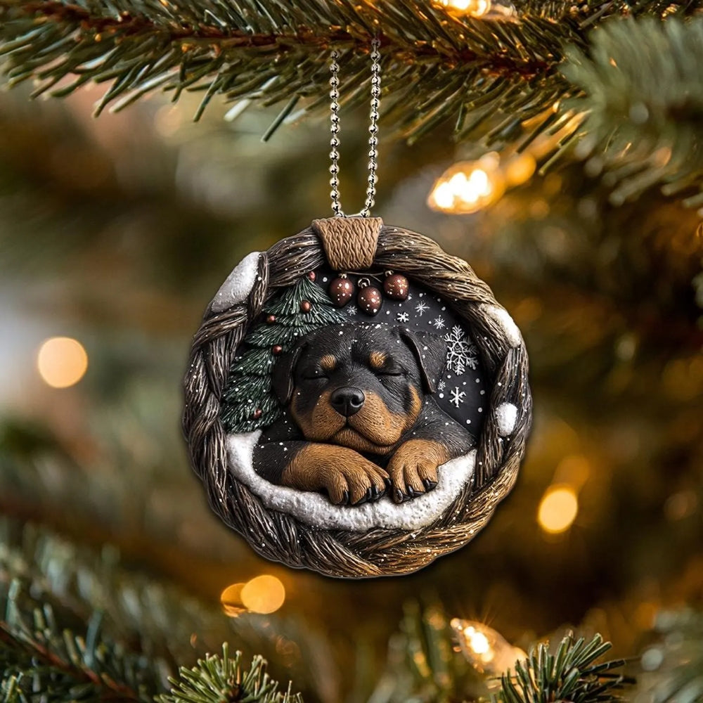 Rottweiler In Mini Baskets Ornament - MB023