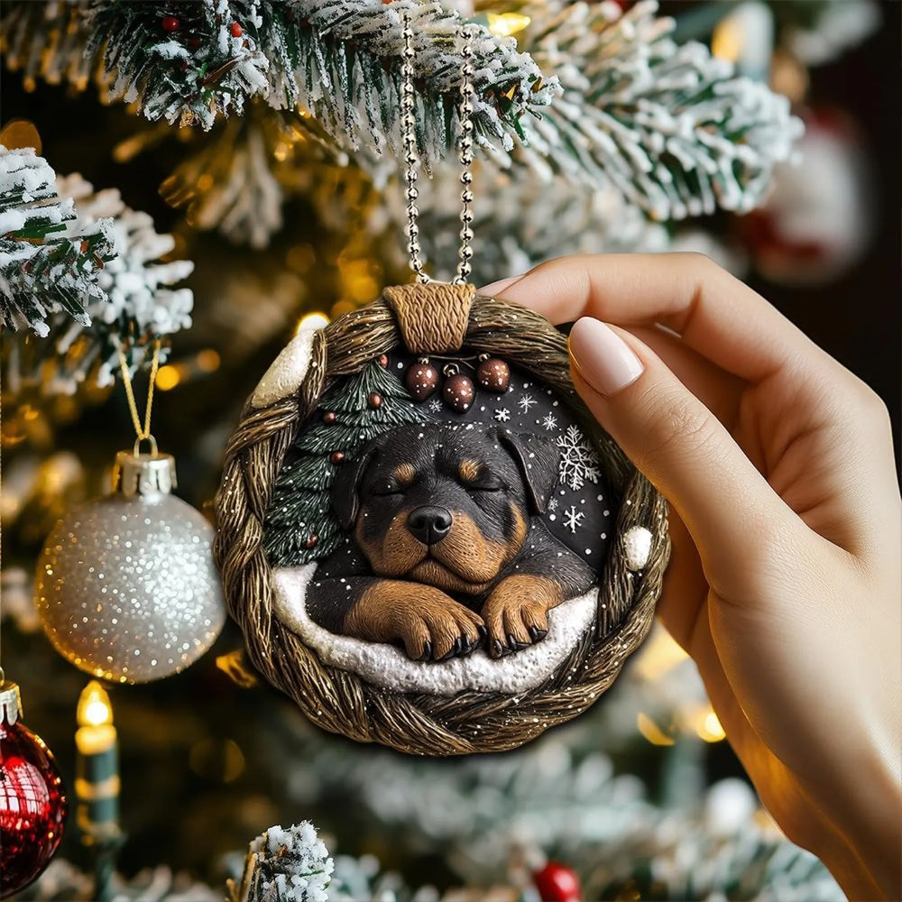 Rottweiler In Mini Baskets Ornament - MB023