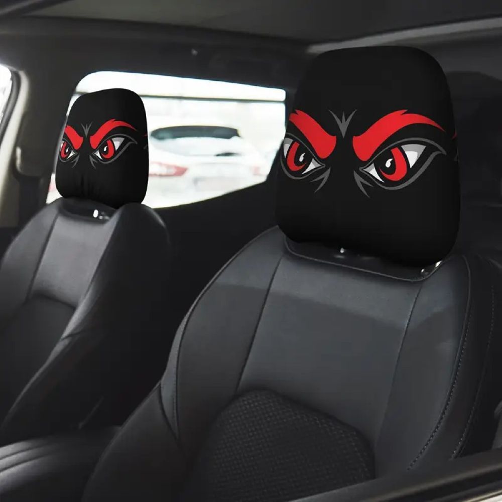 Funny Cartoon Car Headrest Covers – 2PCS Universal Fit