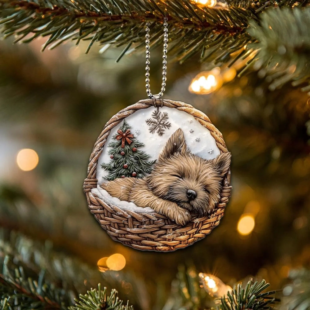 Cairn Terrier In Mini Baskets Ornament - MB024