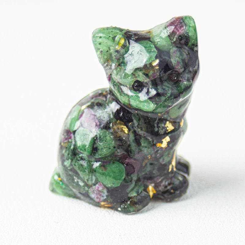 Handmade Natural Crystal Gemstone Sitting Cat