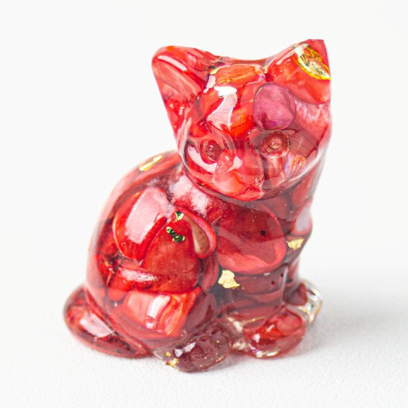 Handmade Natural Crystal Gemstone Sitting Cat