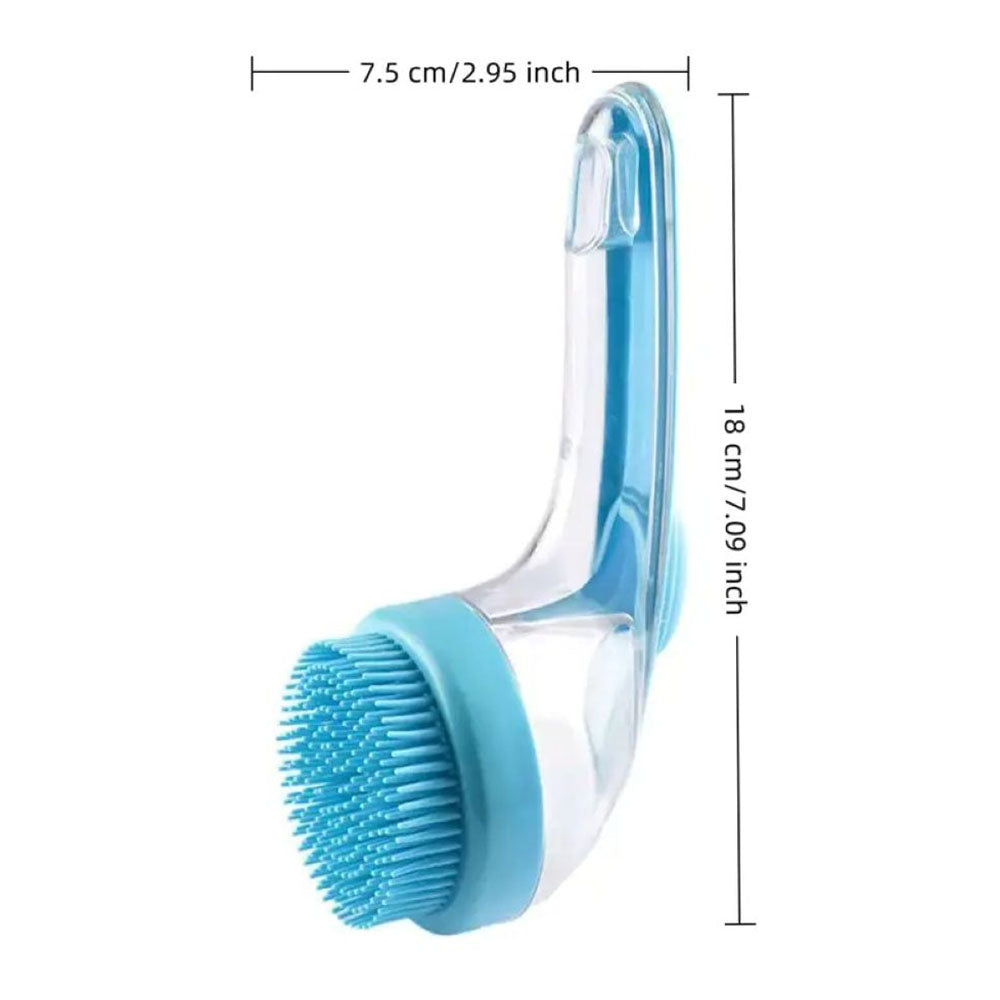 2-in-1 Pet Bath Brush – Shampoo Dispenser & Soft Massage Grooming Tool