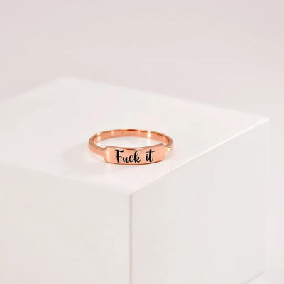 Fuck It Dainty Bar Ring