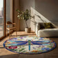 Floral Dragonfly - 3D Illusion Round Rug - H642