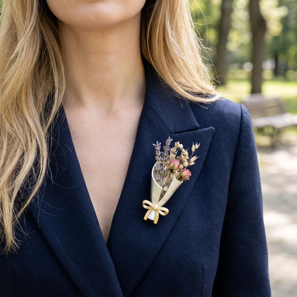 Real Flower Keepsake Brooch