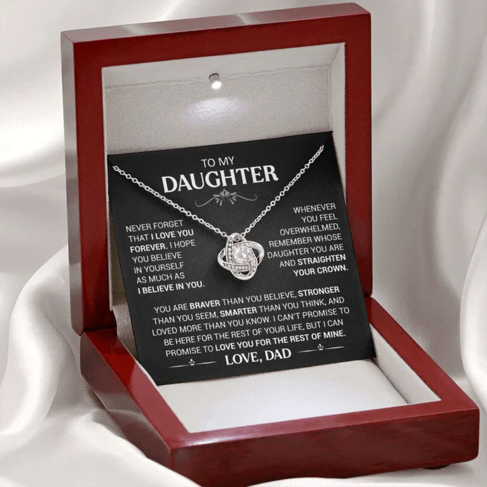 To My Daughter - Love Knot Necklace - Card148