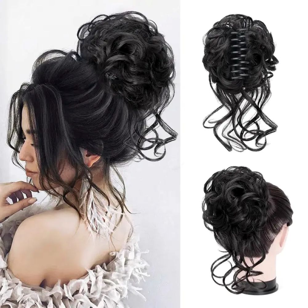 Messy Bun Hair Piece for Women – Claw Clip Fake Hair Bun Extension Natural Ponytail Hairpiece