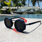 ND9 Adjustable Polarized Sunglasses - 9-Level Dimming UV400 Retro Round Shades