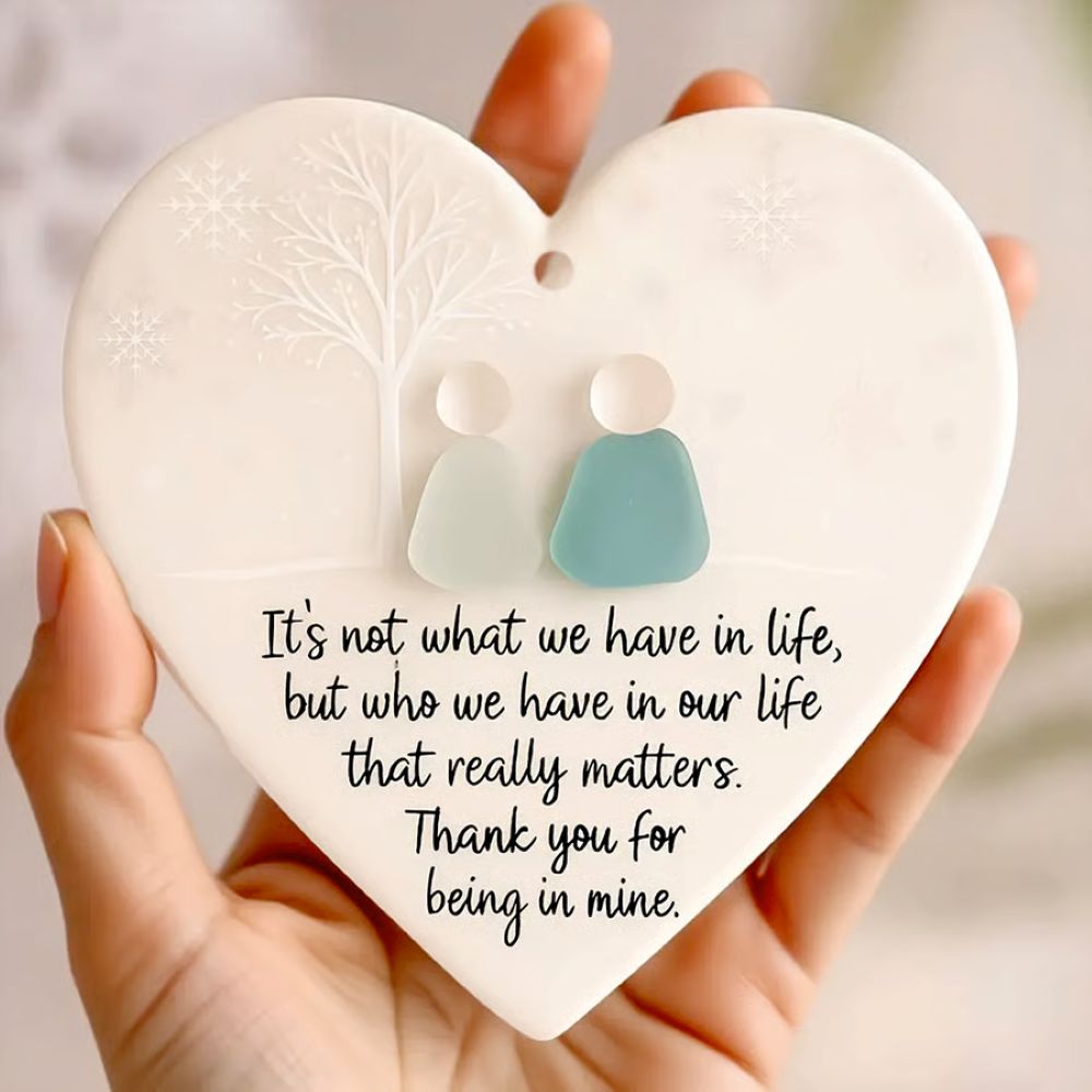 Heart-Shaped Sea Glass Friendship Decor🌊✨ Shaped by Nature & Crafted by Hand💝