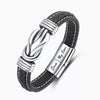 Mother and Son Forever Linked Together Braided Leather Bracelet