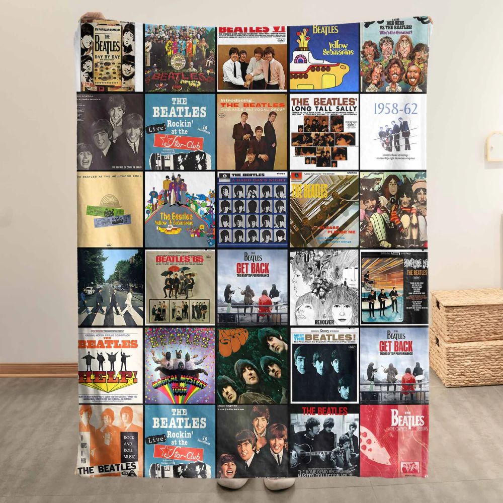 The Beatles Sherpa Blanket - A Timeless Album Cover Tribute - G159 - Premium Blanket