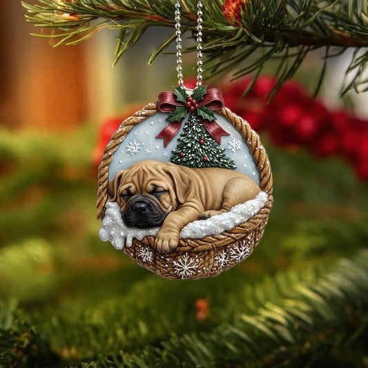 Bullmastiff In Mini Baskets Ornament - MB003