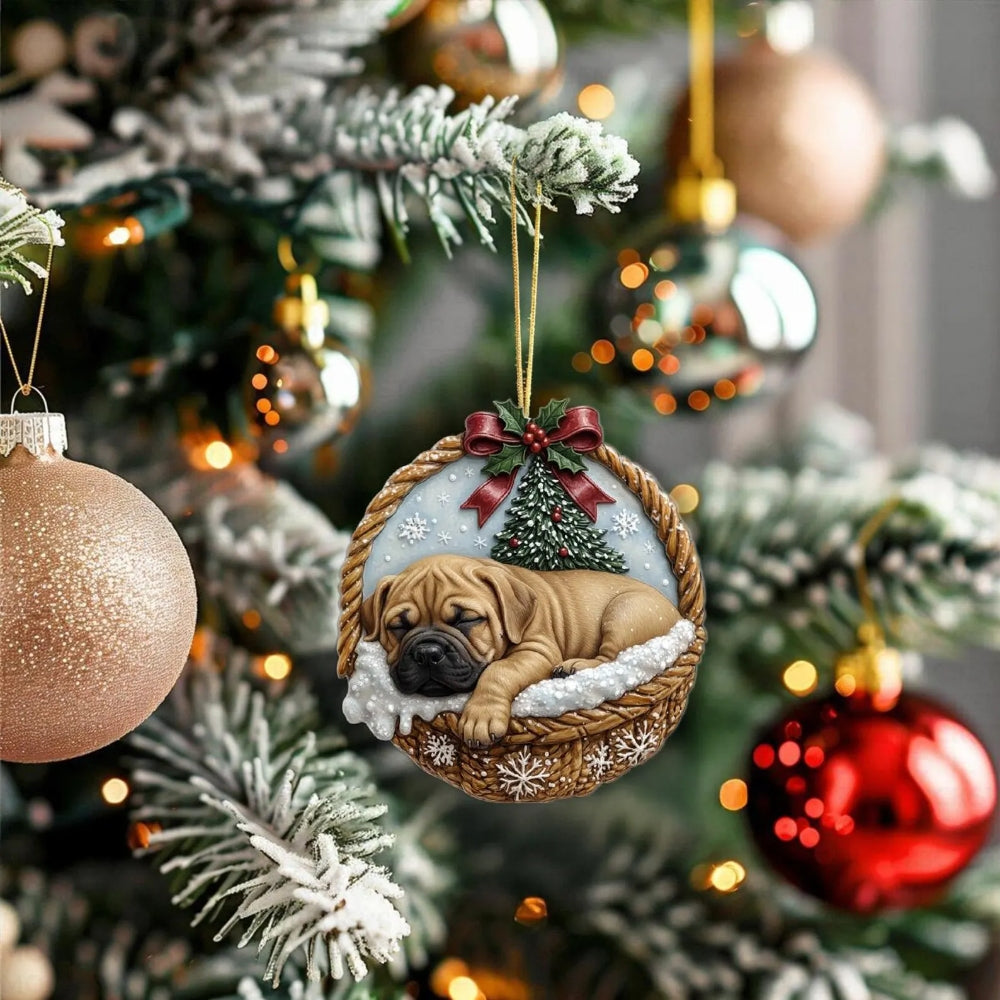 Bullmastiff In Mini Baskets Ornament - MB003