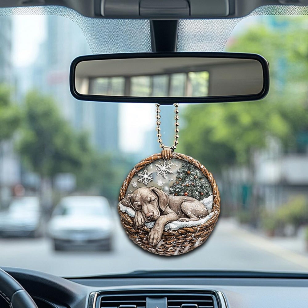 Weimaraner In Mini Basket Ornament - MB033