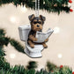 Welsh Terrier - Dog Sitting On Toilet Ornament  OT037