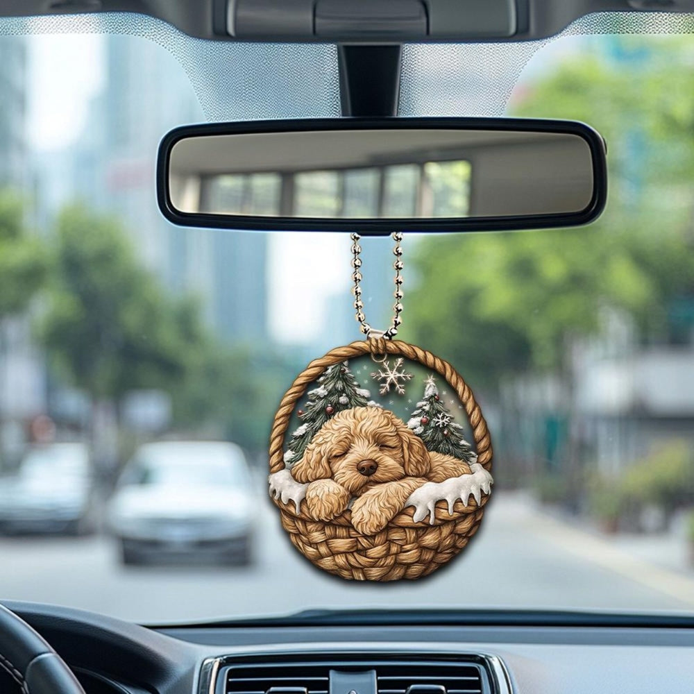 Labradoodle In Mini Baskets Ornament - MB039