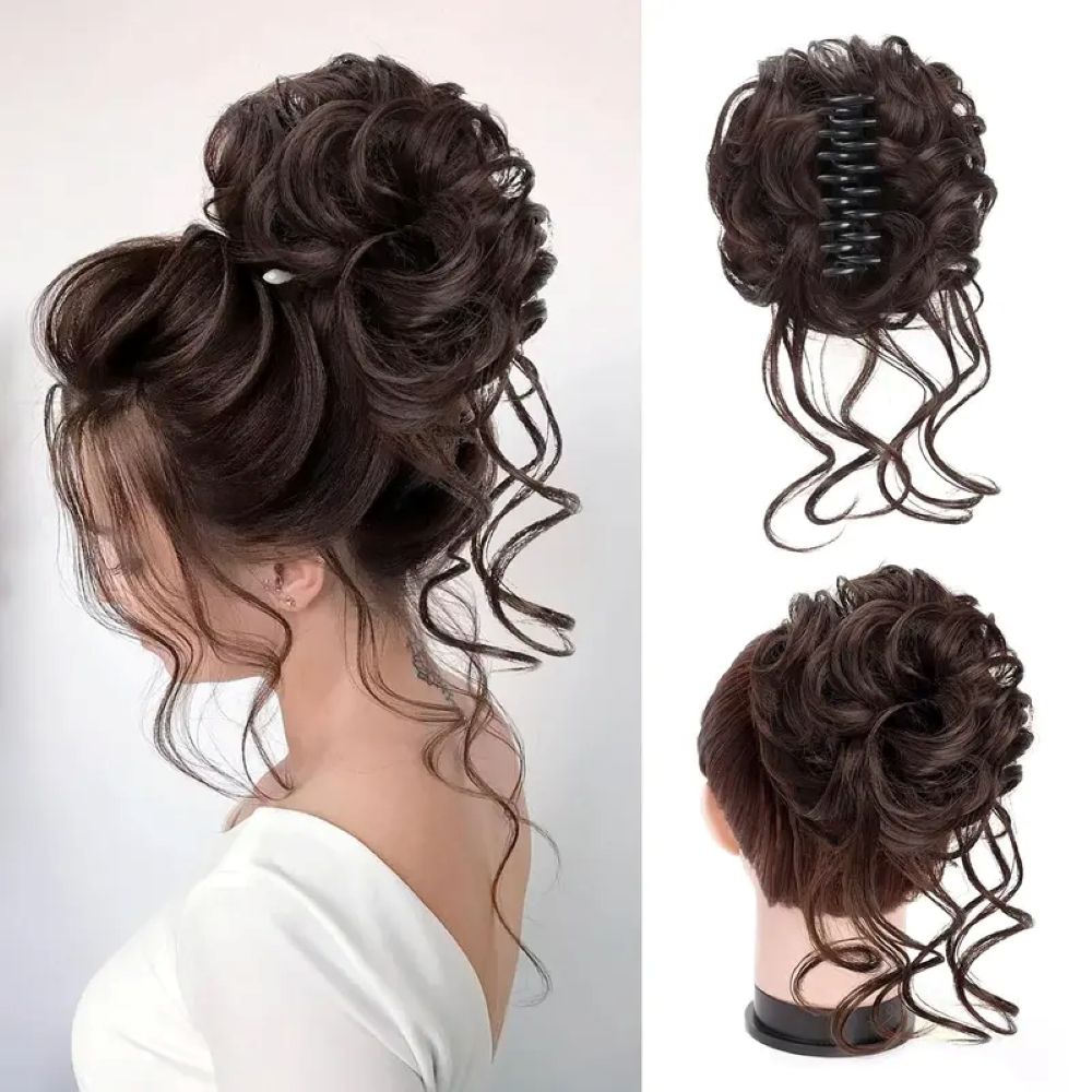 Messy Bun Hair Piece for Women – Claw Clip Fake Hair Bun Extension Natural Ponytail Hairpiece