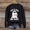 Women's Halloween This Is Some Boo Sheet Printed Crew Neck Long Sleeve Sweatshirt