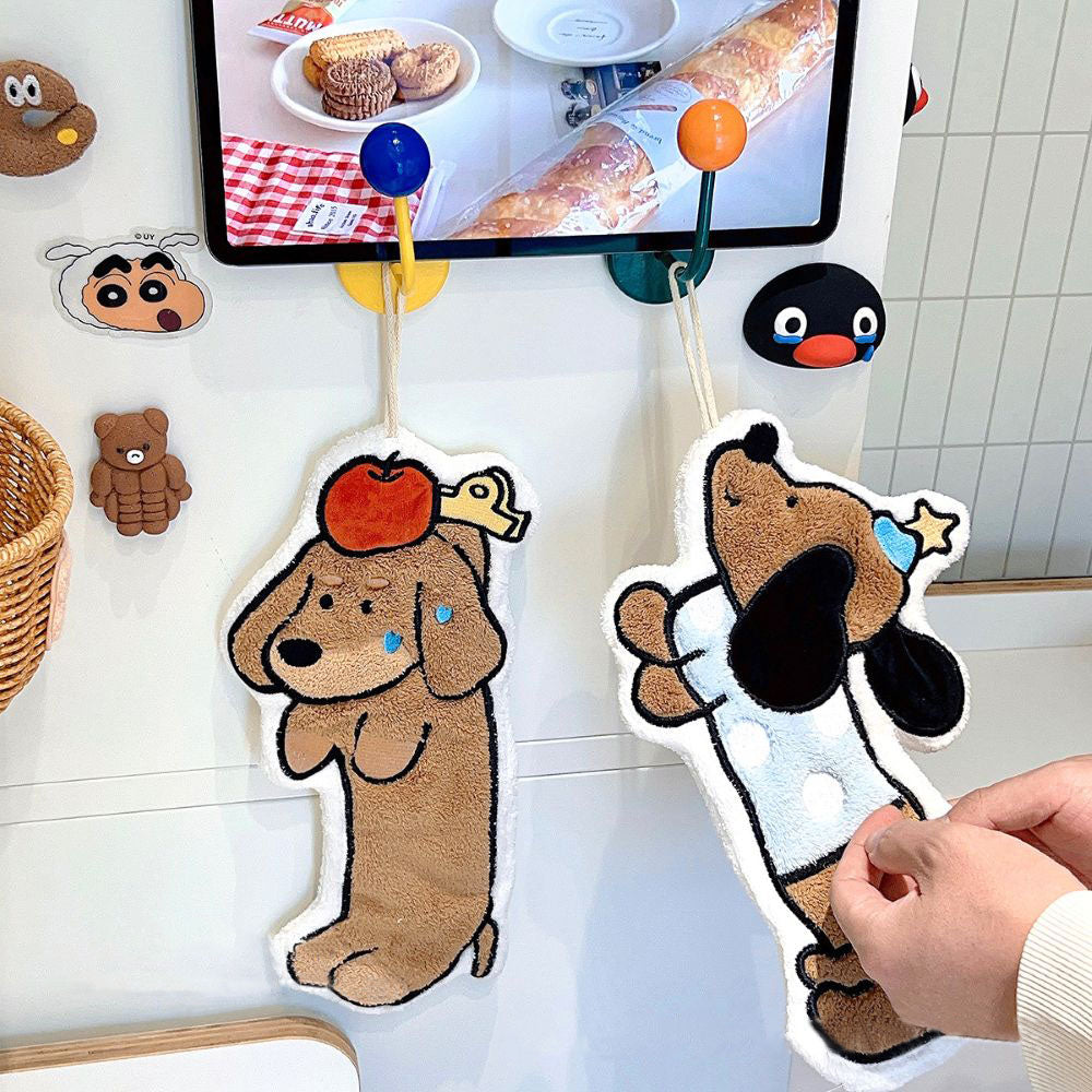 Adorable Dog Hand Towels - Apple Dachshund
