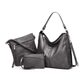 Luxury 3-Piece Leather Hobo Bag Set