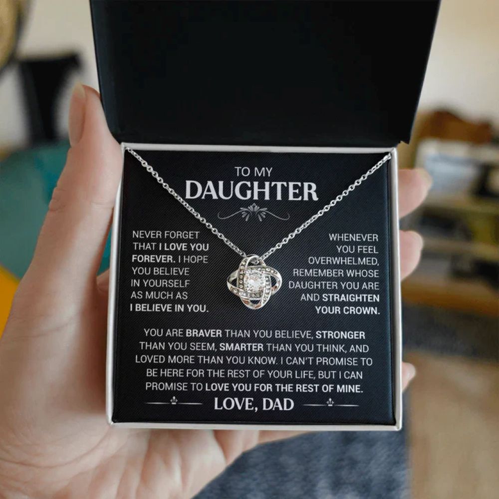 To My Daughter - Love Knot Necklace - Card148