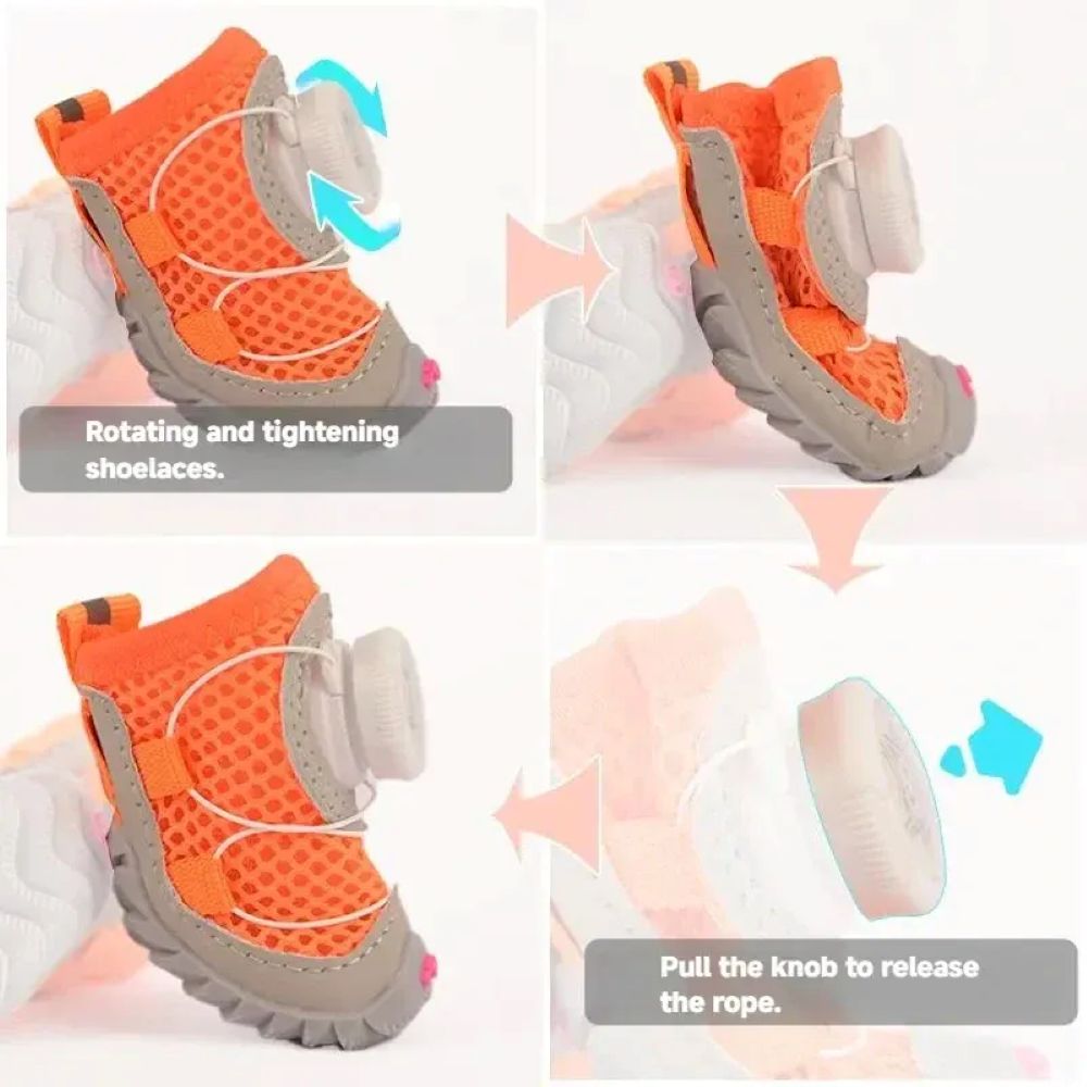 All-Terrain Dog Shoes With Dial Fit System - 4PCS