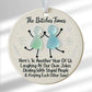 Funny Friendship Sea Glass Keepsake Ornament
