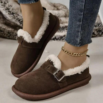 Women's Plush Round Toe Slip-on Flats