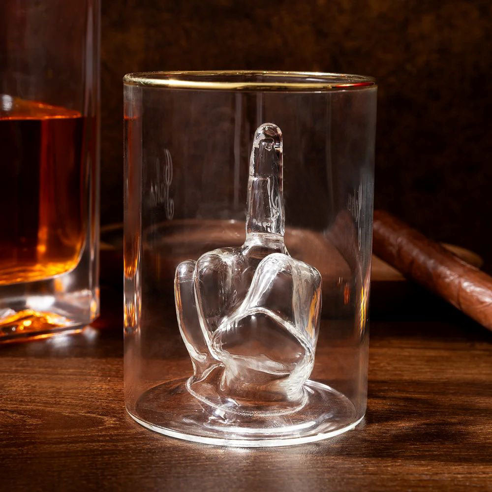 Cheers to Your Attitude - Funny Middle Finger 12.5 oz Whiskey Glass