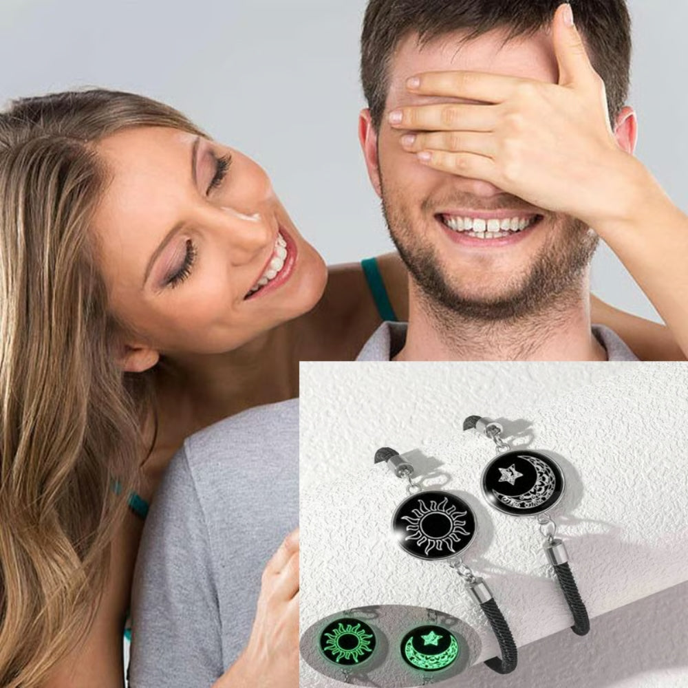 2-Pack Sun & Moon Bracelets – Luminous Couples Jewelry For Long-Distance Love