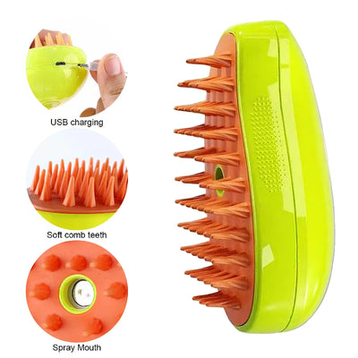 Rechargeable Steam Pet Brush for Pet Bathing