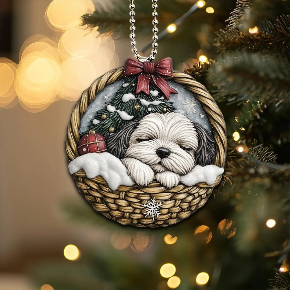 Havanese In Mini Baskets Ornament - MB040
