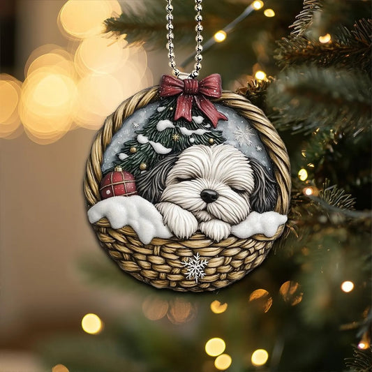 Havanese In Mini Baskets Ornament - MB040