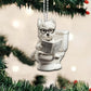 West Highland White Terrier - Dog Sitting On Toilet Ornament  OT040