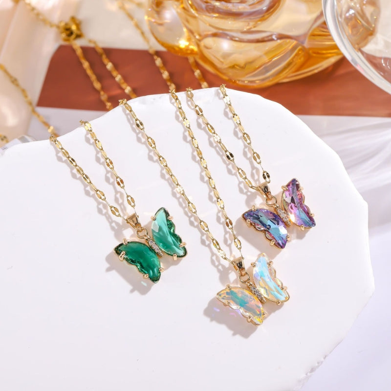 Crystal Butterfly Necklace