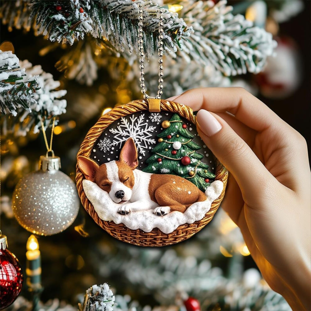 Basenji In Mini Baskets Ornament - MB046