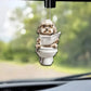 Havanese - Dog Sitting On Toilet Ornament  OT047