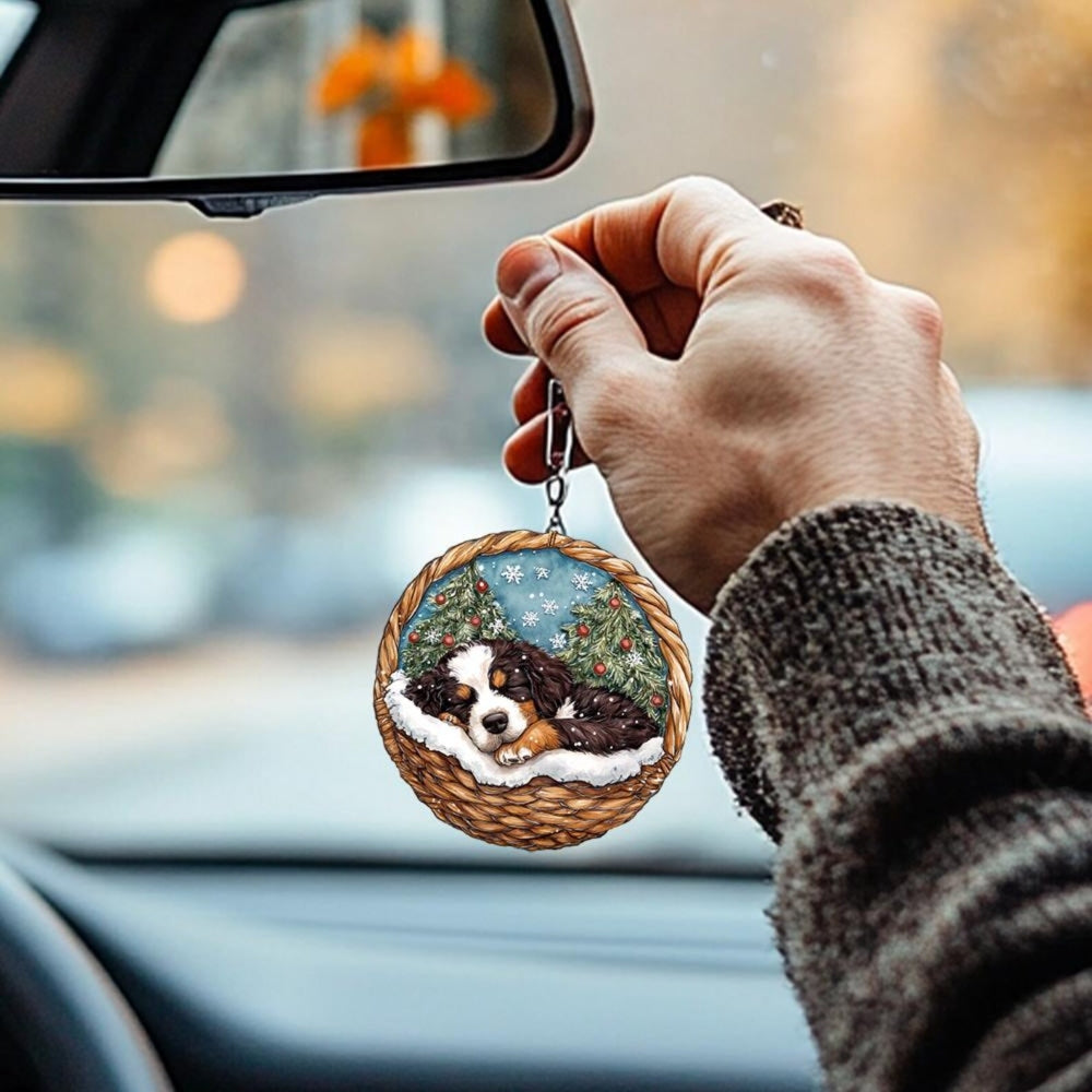 Bernedoodle In Mini Baskets Ornament - MB047