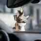 Chinese Crested Dog - Dog Sitting On Toilet Ornament  OT048
