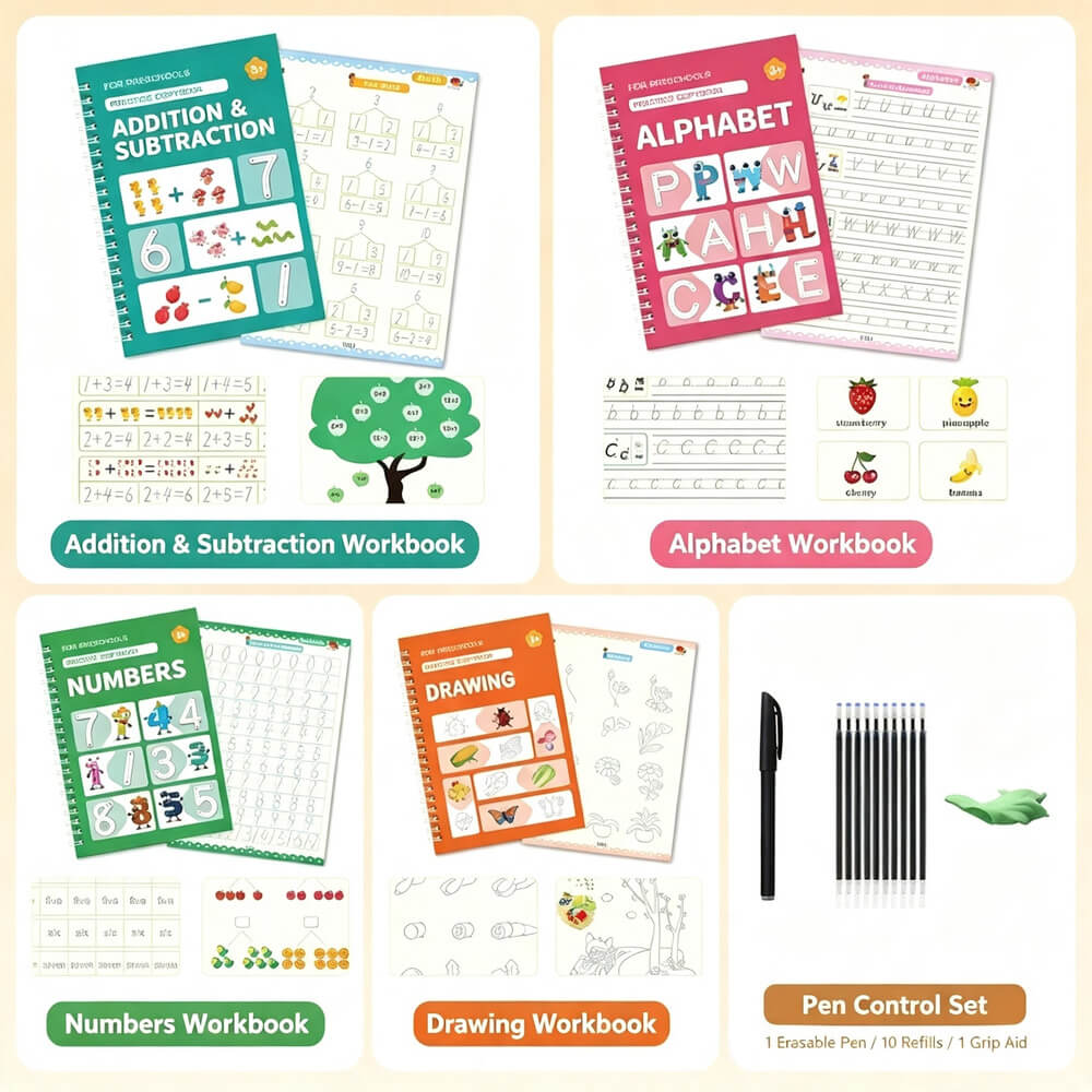 Reusable Grooved Handwriting Workbook for Kids