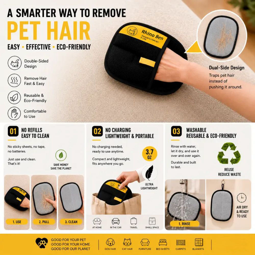 Pet Hair Remover Electrostatic Gloves for Cats & Dogs