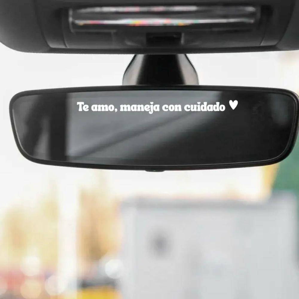 "Te Amo Maneja Con Cuidado" Car Mirror Decal Set – Cute Reflective Vinyl Stickers