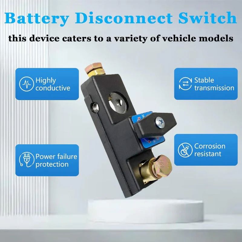 Heavy-Duty Copper Battery Disconnect Switch Universal 12V/24V Power Cut-Off