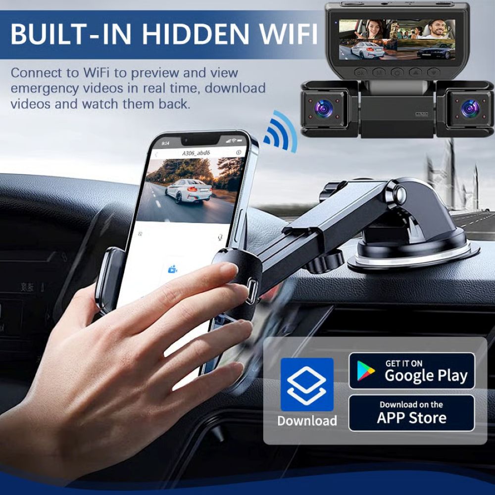 360° Car DVR WiFi 4Channels Dash Cam Video Recorder