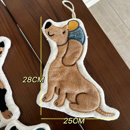 Adorable Dog Hand Towels - Brown Dachshund