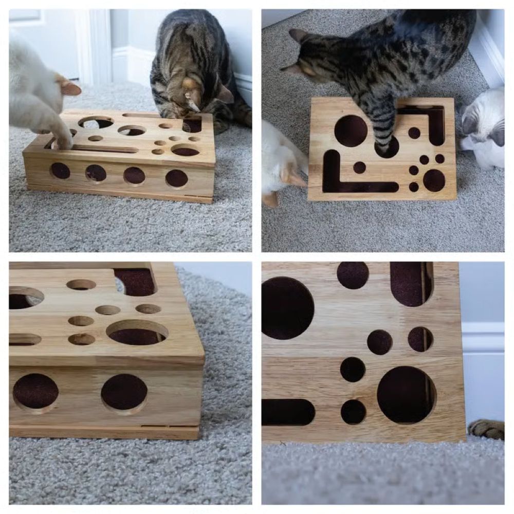 Cat Scratch Puzzle Enrichment Box: Nail File Stress Free Alternative to Clippers and Grinders