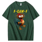 F-Caw-F Crazy Chicken Pattern T-Shirt